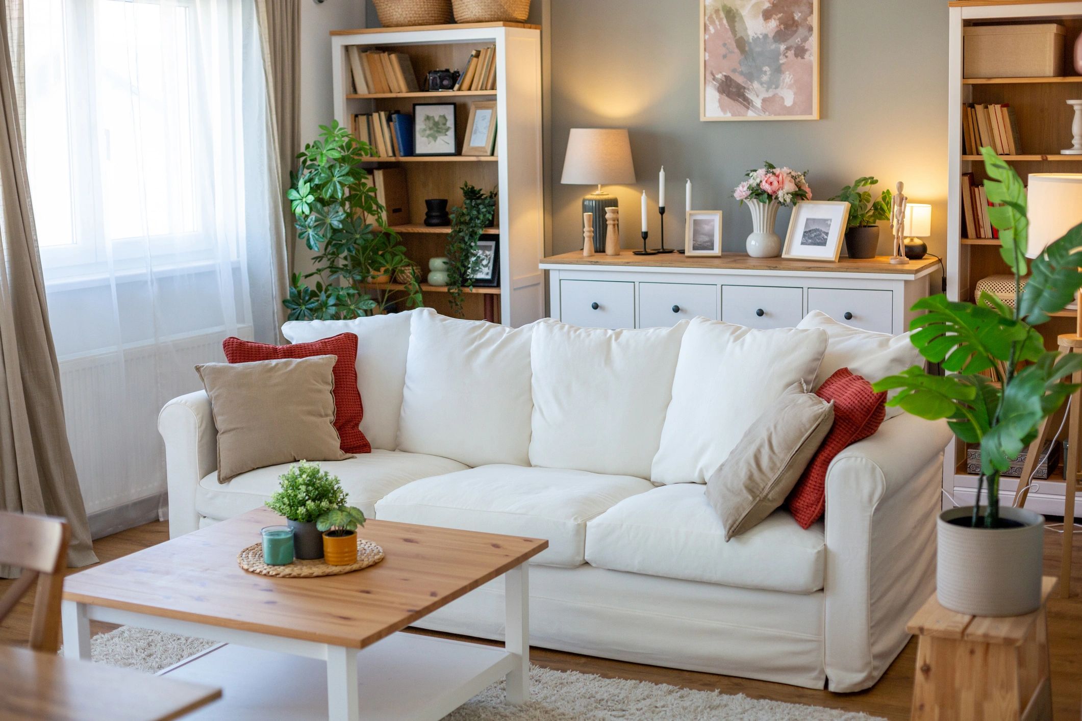Bright staged living room