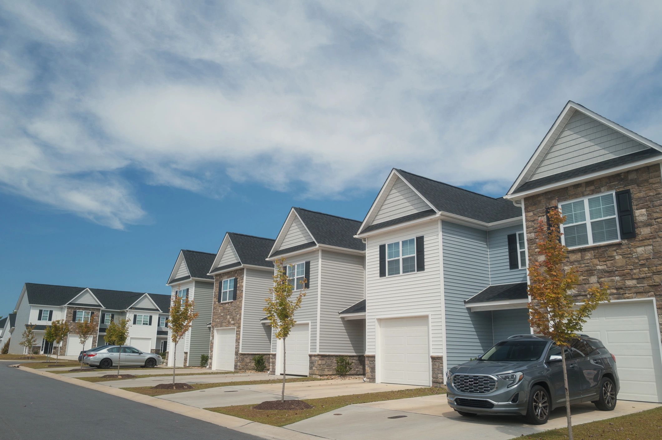 Townhomes in a neighborhood setting