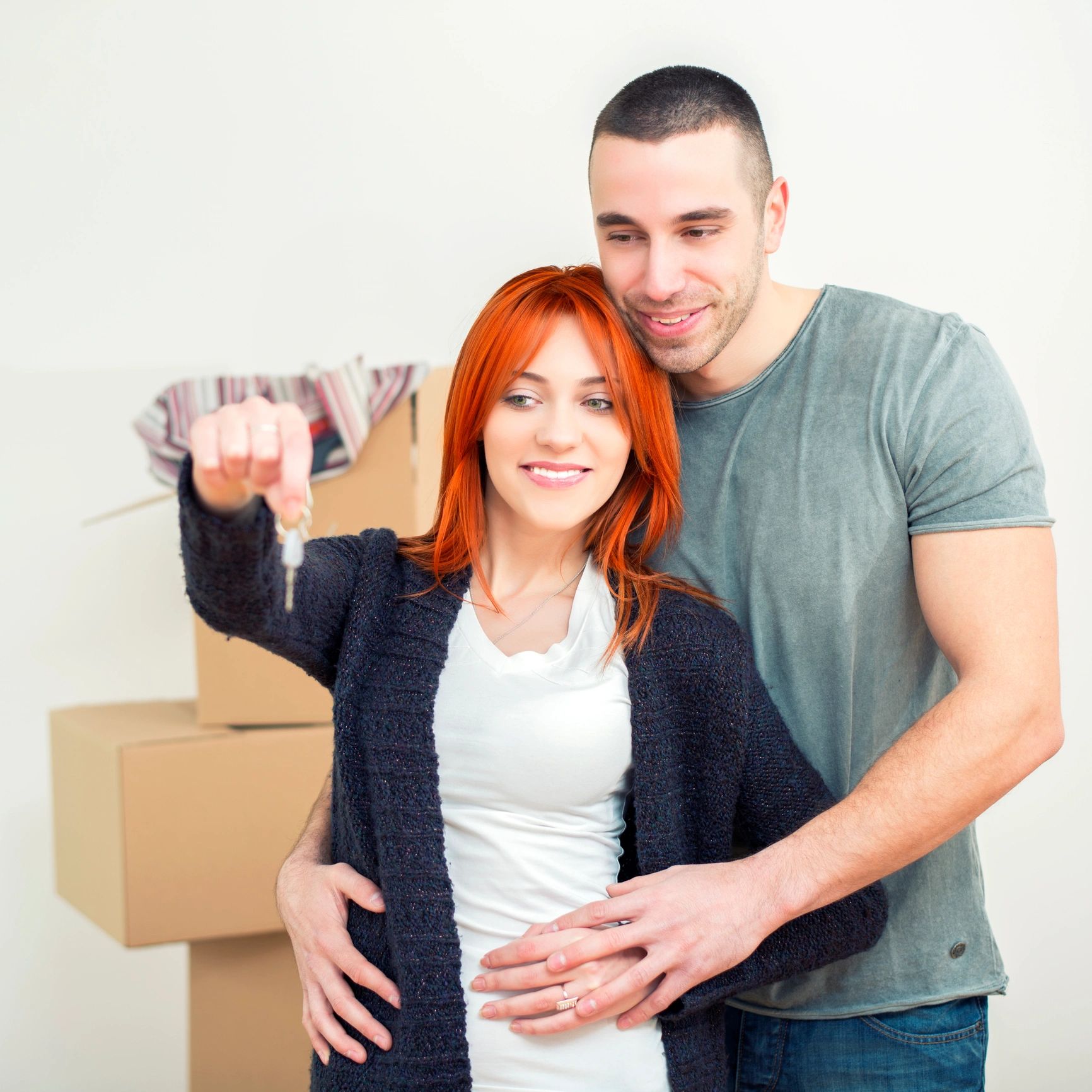 Couple in new home